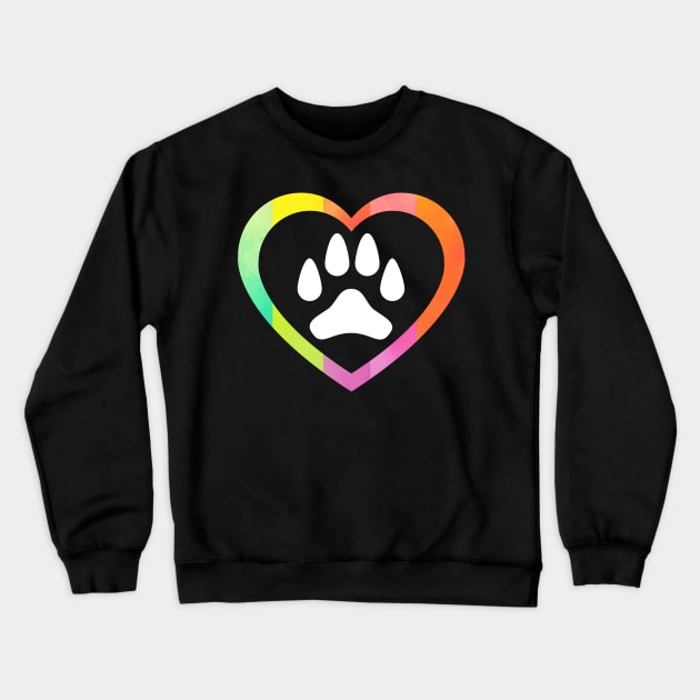 dog paw in heart Crewneck Sweatshirt by MikeNotis